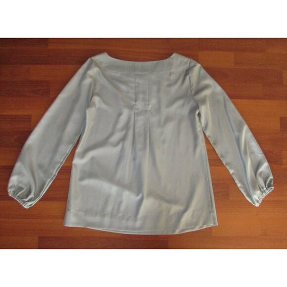 Alfred Sung Pure Grey Pleated Blouse - Small - Picture 4 of 8